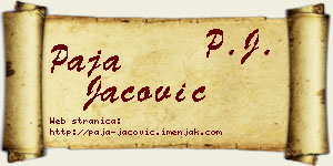Paja Jačović vizit kartica